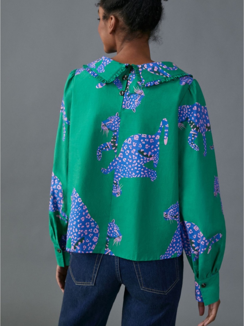 Farm Rio Anthro Leopard Blouse - Picture 2 of 10
